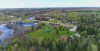 Aerial View of the Tahquamenon Logging Museum along the river.
